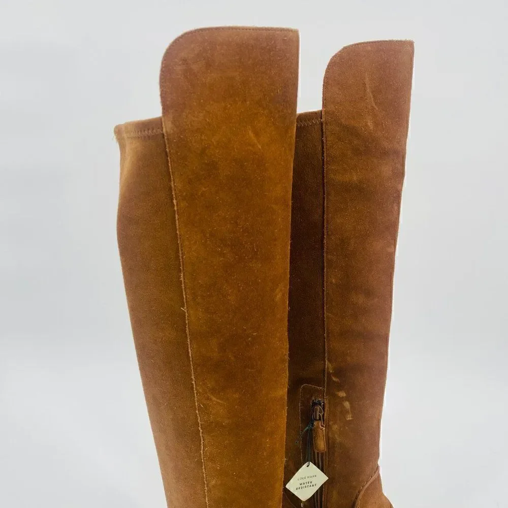 Cole Haan Size 5B Tan Water Resistant Suede Calgary Over the Knee Boots
